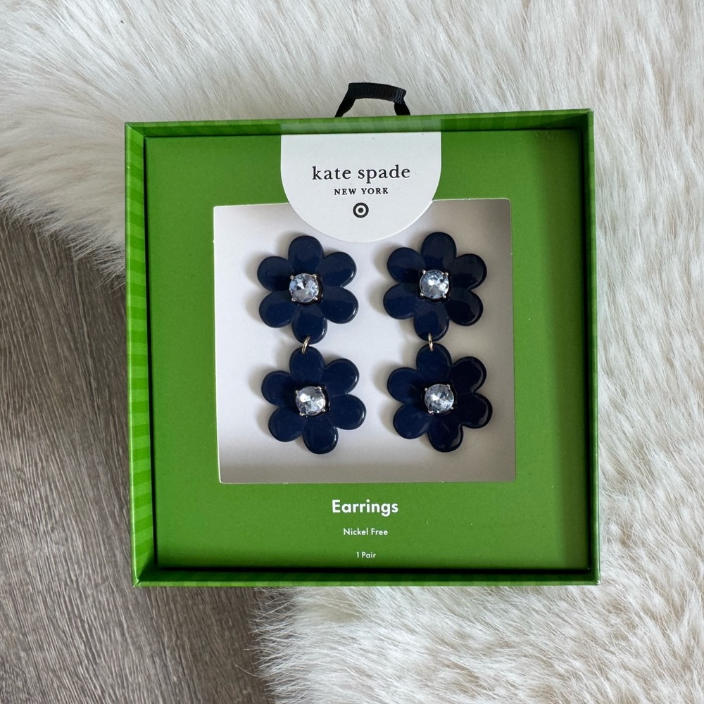 ♠️💙 kate spade X Target Floral Linear Earrings Blue * Limited Edition *
